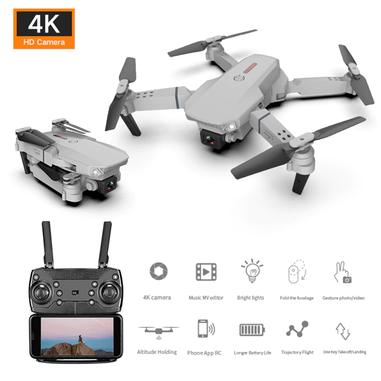 E88 Mini Drone avec Caméra HD 4K